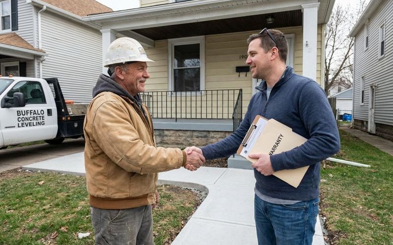 Concrete leveling warranty certificate backed by decades of experience