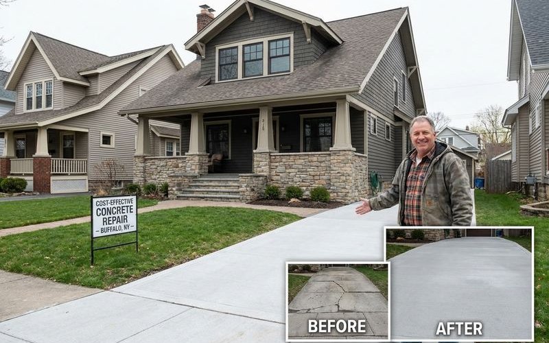 Comparison showing driveway leveling savings vs concrete replacement